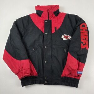 Vintage Kansas City Chiefs Jacket Mens Medium Black NFL Triple F.A.T. Goose 90s